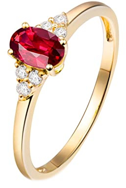 Epinki 18K Gold 750 Trauringe, Labor Erstellt Rubin Herrenring, Geschenk für Beste Freundin, Echtes Gold Kollektion