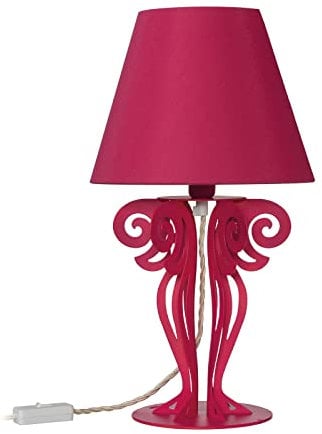 Arti & Mestieri Abat-jour multicolor Circeo Pop - Lampada da tavolo piccolo di Design 100% Made in Italy - in Ferro, 24 x 40 cm (Fucsia e paralume fucsia)