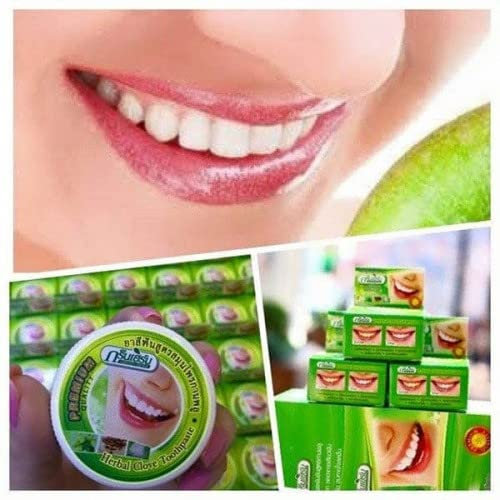 3 X Green HERB Natural Herbal Toothpaste Clove Whitening Teeth Antibacterial