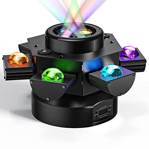 UKing 180W Moving Head Licht,Partylicht Scheinwerfer RGBW LED Strahler Bühnenlicht mit dmx512 Soundaktivierter Lichteffekt mit 6 Lichtarmen für Weihnachten DJ Bar Geburtstag Disco Hochzeit