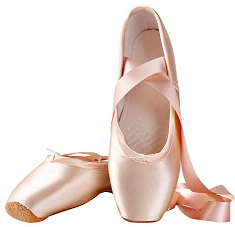 semen Professionelle Ballett Spitzenschuhe für Damen Kinder Schnür Ballett Schuhe Tanzschuhe aus Satin mit Band Ballettschläppchen