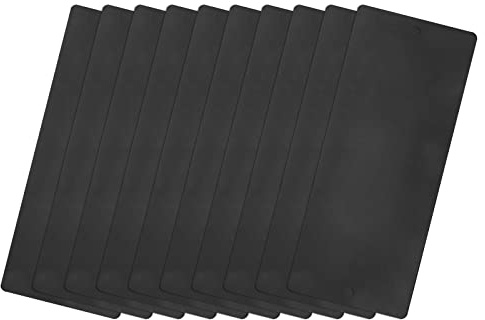 sourcing map 10 Stück Leere Metall Karten 80x40x0.4mm, Schwarz Metallkarte | Edelstahl Platte mit 2 Loch, DIY Rohlinge Tag für Klingelschild Visitenkarten Namensschilder Briefkasten Türschilder