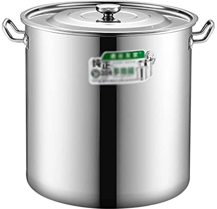 Pentola per brodo/secchio per zuppa, 20-90 l, commerciale, secchio per zuppa in acciaio inossidabile 304, con coperchio, secchio per la conservazione dell'acqua per fornello a gas/fornello a induzion