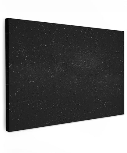MuchoWow© Wandbilder Groß 120x80 cm XXL Schlafzimmer Home Deko Wohnung Bild Wohnzimmer Fotoleinwand Wand Bilder Schwarze Leinwand Wall Decor Wanddeko Schwarz - Sternenhimmel - Himmel