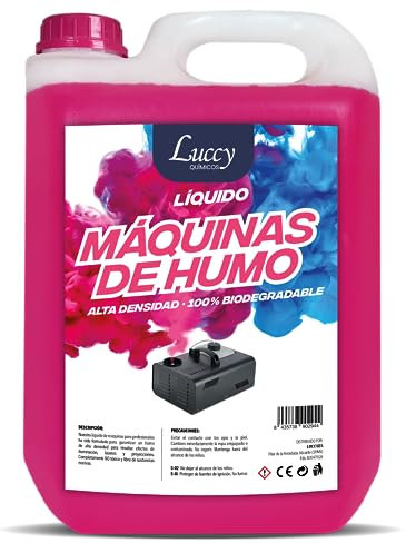 Líquido Máquina de Humo Natural 5 Litros | Líquido Máquina Humo Alta Densidad y Larga Duración, Seguro para Respiración, Fiestas, Eventos, Discoteca