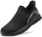 STQ Sneakers Donna Scarpe da Ginnastica Comode Basse Sport Palestra Senza Lacci Casual Comode Running Tennis Fitness Infermiere Firmate Ammortizzate Traspiranti Passeggio Nero Size 40