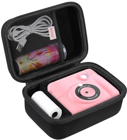 BOVKE Tragetasche Kompatibel mit GREENKINDER/für NUOTUN/für CHRERNA/für MILFECH/für ASTGMI/für Uleway Kinderkamera, Weihnachten Geburtstag Geschenke Kleinkind Digital Videokameras Halter, schwarz