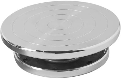 Operitacx Piatto Girevole in Ceramica Ruota per scolpire l'argilla Giradischi Scultura in Argilla Arredamento banco di Lavoro Supporto per Torta Rotante Supporto per Torta Girevole Manuale