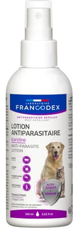 Francodex - Lotion Antiparasitaire Icaridine 100 ML pour Chat et Chien