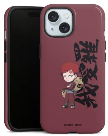 Panzer Handyhülle kompatibel mit Apple iPhone 15 robuste Outdoor Hülle Schutzhülle glänzend Gaara Naruto Shippuden Fanartikel