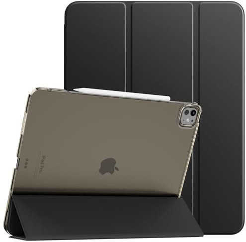 TiMOVO Funda para iPad Pro 13 Pulgadas M4 2024, Funda Delgada con Soporte para iPad Pro 13 de 7ª Generación, Cubierta Parte Trasera Translúcida, Soporta Pencil Pro/Pencil(USB-C), Negro