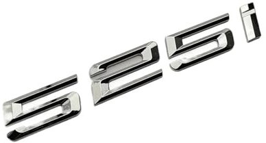 NIBOTT 3D ABS Auto Stamm Emblem Abzeichen Logo Fit for BMW 520i 525i 530i 535i 520d 525d 530d Xdrive E60 e39 E34 F10 Buchstaben Aufkleber Zubehör (Color : 525 i)