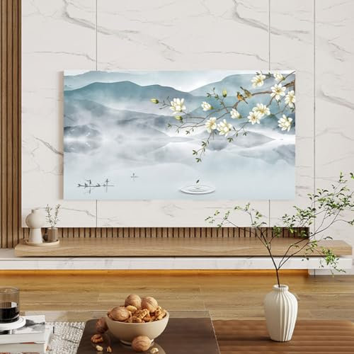 VUT Neue Tv-Abdeckung, 32–75 Zoll, Universeller Polyester, Staubdicht, Tv-displayschutz, Bezugsstoff Für LCD-Innenraum, Wohnzimmer-Dekoration(Size:46-50IN,Color:A)