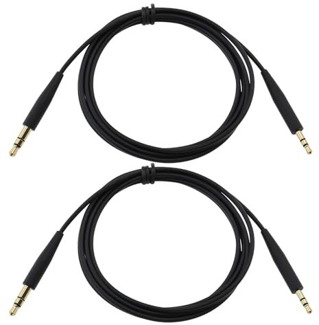 Create idea 2 Piezas Conector Macho de 3,5mm A Conector Estéreo Macho de 2,5 Mm Cable de Audio de Repuesto para Auriculares Compatible con BO-SE QC35/QC35 II/QC25/OE2 (Negro)