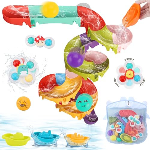 VBACALA 45 Pièces Jouets de Bain pour Bébé, Balle pour Enfants de 3 Ans, Jouets d'Eau, Cadeau pour Fille et Garçon