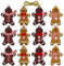 12 Stück Weihnachtsbaumschmuck Lebkuchen Mann,Christmas Decorations,mit Goldenen Schnur für Weihnachtsbaumanhänger DIY,Geschenkanhänger,Festliche Party (Stil 2)
