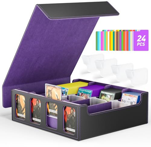Jofuni MTG Deck Box, Karten Aufbewahrungsbox für 2400 Karten, TCG Box, MTG Commander Deck Box, Sammelkarten Box mit 4 Verstellbaren Kartentrennern