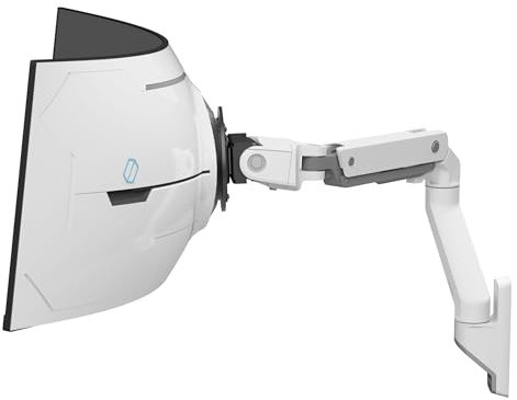 Ergotron – HX VHD Premium Heavy Duty Gaming Monitor Arm, Single Monitor Wall Mount – for 1000R Curved Ultrawide Monitors Up to 57 Inches, 13-17kg, VESA 75x75mm or 100x100mm – White (45-694-216)