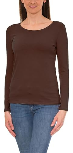 Alkato Damen Langarm Shirt mit O-Ausschnitt