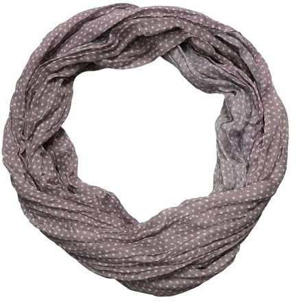 beybey® zarter Damen Loop Schal aus einem sehr feinen Material aus Seide und Baumwolle und in exkluisve Farben. (Punkte taupe)