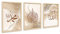 3Pcs Cadre en bois Impression sur Toile Musulman Mármol Beige Tableau Peinture Calligraphie Islamique Ayat Al Kursi Tableau Decoration Murale Salon Chambre 90x40cm(12x16x3pcs) (Pas de plexiglas)
