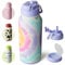 BOTTLE BOTTLE Insulated Water Bottle 950ml(32oz) Stainless Steel Sports Water Bottles with Straw Dual-use Lid Drink Flask Design for Gym with Pill Box (cotton candy)