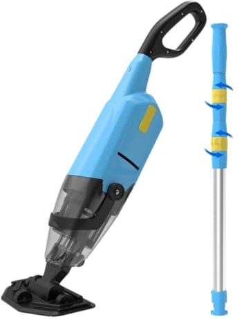 Aspiradora de Piscina inalámbrica Recargable, 60 min de autonomía, Elimina Arena y Suciedad, Ideal para Piscinas elevadas y enterradas, spas y jacuzzis (Azul)