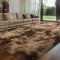 Treeboy Hochflor Teppich Braun Carpet Wohnzimmer 200x300 Waschbar Anti-Rutsch Extra Große Teppich Schlafzimmer Flauschige Moderne Teppiche Matte Teppichen für Schlafzimmer Kinderzimmer