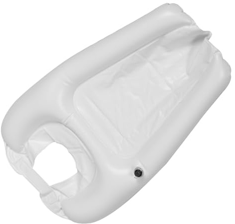 FONDOTIN Aufblasbares Haarwaschbecken Für Bettlägerige Großes Shampoo Becken Aus Pvc Tragbar Mit Nackenkissen Für Ältere Schwache Und Schwangere Personen Flexibel Im Haushalt Und Pflegeeinsatz