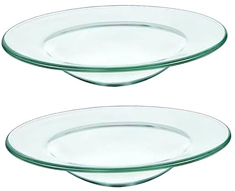 Holibanna 2pièces Coupelles Verre Transparent pour Réchaud Huiles Aromatiques Assiette De Remplacement pour Lampe Diffuseur Et Bougies Parfumées