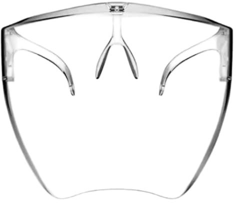UWEOTYYY Gesichtsschild mit Brille, Anti-Fog Clear Clear Full Face Shield Maske, wiederverwendbare schützende Plastik-Tröpfchen-Spritzer Guard für Frauen Männer Kinder