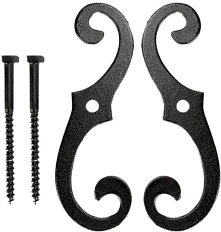 Per Persiane | 2X Fermascuri Neri | Antiruggine con Viti Clip e Chiusure per Miglioramento Esterno Casa Riparazione Infissi Porte Decorazione Esterno