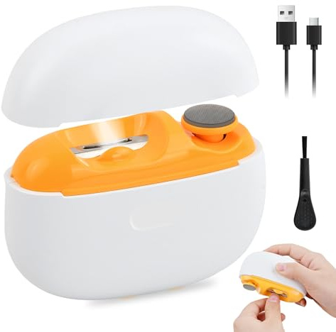 Coupe Ongle Électrique, Lime a Ongle Electrique et Polisseuse (Blanc)