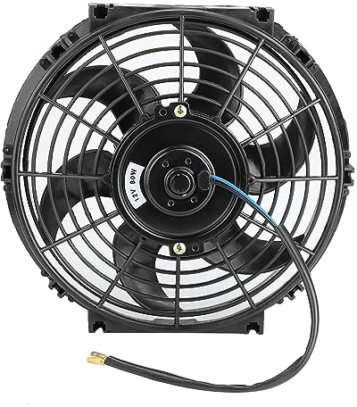 EIMSOAH Radiateur électrique 10 Pouces à Faible Bruit, Ventilateur Mince, Push/Pull, 12V, Installation Facile, Noir, 1500 CFM, 2250 Tr/min, 80W, pour la Plupart des Voitures et des Radiateurs
