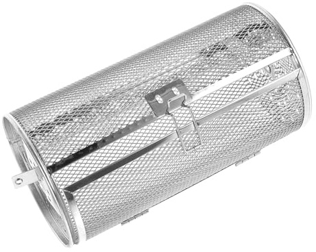 minkissy Cesta Diseño Giratorio 360° para Parrilla Asadora de Acero Inoxidable y Puerta Móvil Fácil de Abrir para Hornear Nueces y Pollo Frito