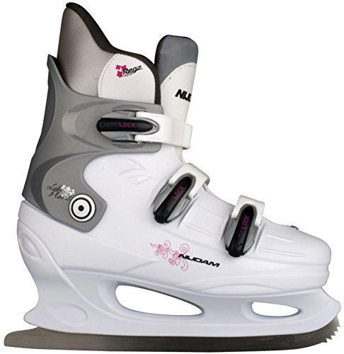 Nijdam Damen Schlittschuhe Eiskunstlauf, Weiß/Grau, 39