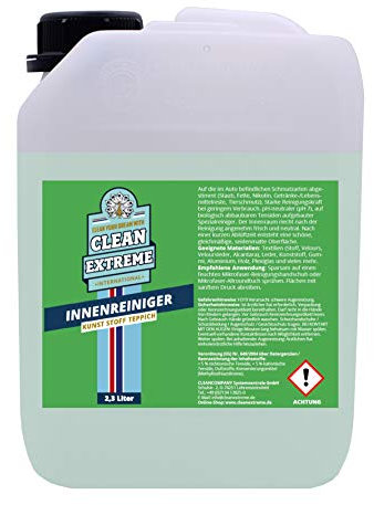 CLEANEXTREME Auto Innenraum Reiniger | 2,3 Liter im Nachfüll-Kanister | Innenreiniger pH neutral für Kunststoff Gummi Aluminium Holz Acrylglas Polycarbonat und vieles mehr
