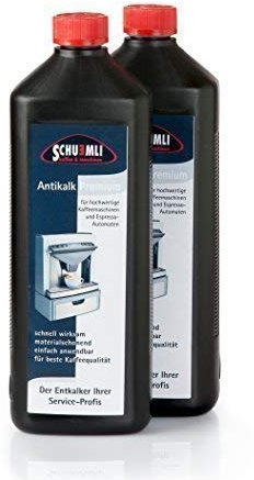 SCHUEMLI Antikalk Premium Entkalker | Spezial- Kalklöser für Kaffeevollautomaten und Espresso-Maschinen | 2 x 1000 ml Flüssigkeit