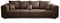 CAVADORE Big Sofa Mavericco / Big Couch im modernen Design in Lederoptik / Inklusive Rückenkissen und Zierkissen / 287 x 69 x 108 cm (BxHxT) / Mikrofaser Braun