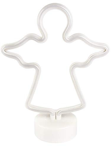 LED-Lichtschlauch, Engel mit Podest, 29,5cm x 23cm x 10cm, weiß, LED-Band in Warmweiß,