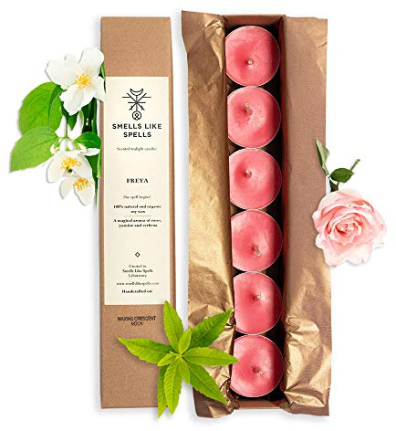 Duft-Teelichter - aus Sojawachs - Ideal für Aromatherapie - Natürliches handgefertigtes Geschenk zum Geburtstag, Valentinstag, Weihnachten - 6 Stück, rot, Einheitsgröße 500078