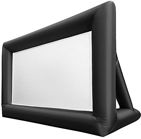 BananaB Pantalla de Cine Inflable 6 x 4 m, Pantalla de Proyector Portátil Blanco y Negro para Películas 3D Videos, Pantalla con Proyector al Aire Libre Lavable y Estable, Pantalla de Alta Resistencia