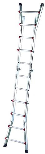 Svelt Scala Alluminio Telescopica Professionale 10+10 gradini, Multiposizione Full Optional con Base Allargata e Profili Maggiorati, Scalissima Elite
