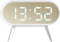 SPACE HOTEL® Cyborg Digital Alarm Clock with LED Display, 12/24Hr, Room Temperature, Snooze, Night Mode, Brightness Dimmer, Mirror Surface, USB Powered & Battery Backup (White/Gold)