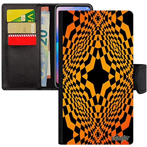 utaupia Coque S6 Edge Cuir Portefeuille Illusion d'optique Effet Orange Moderne Portable Pas Cher Telephone geometrique Magie Samsung Galaxy