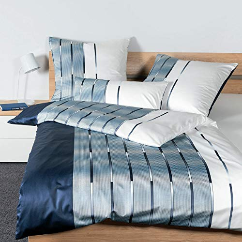 Janine Design Interlock Feinjersey Bettwäsche Carmen S 55026-02 nachtschattenblau 1 Bettbezug 155 x 220 cm + 1 Kissenbezug 80 x 80 cm