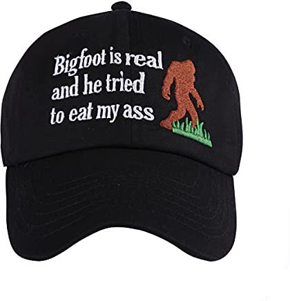 Bigfoot is Real and He Tried to Eat Hat Baumwolle Bigfoot Kostüm Geschenke Baseballmützen Schwarz, schwarz