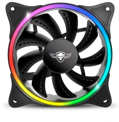 SPIRIT OF GAMER – AIRFORCE Series CIRCLE RGB – Ventilateur de Refroidissement PC Rétroéclairé Silencieux – Refroidissement Liquide PC Gamer - Adressable RGB – Dim : 120x120x25mm