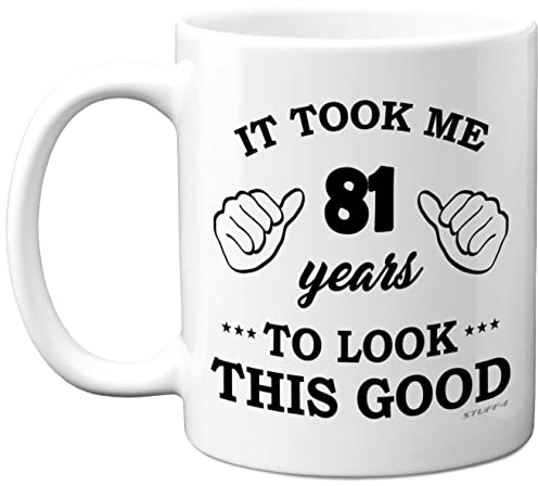 Stuff4 81st Birthday Gifts for Women and Men, Birthday Mug for 81 Year Old | 11oz Ceramic Dishwasher Safe, His or Her Special Day, Made in The UK