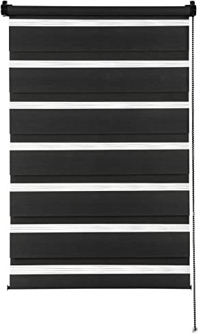 Deco Company Duo Klemmrollo, Doppelrollo, Rollo für Fenster ohne Bohren, Alle Montage-Teile inklusive, Polyester, 45 x 150 cm, Schwarz